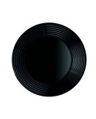 Lot de 6 assiettes creuses en verre Harena noir - D.24 cm