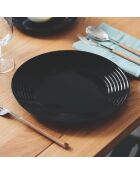 Lot de 6 assiettes creuses en verre Harena noir - D.24 cm