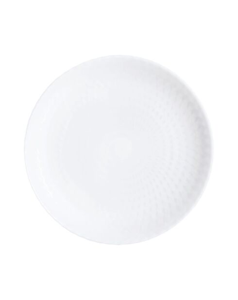 Lot de 6 assiettes à dessert Pampille en verre blanc - D.19 cm
