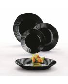 Service de table en verre Harena noir - 18 pièces