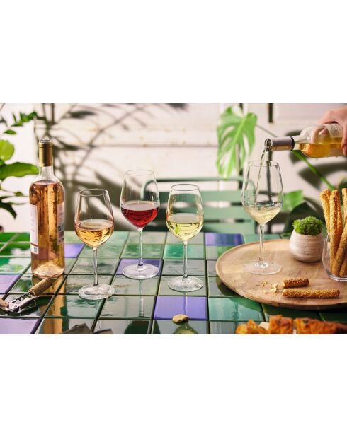 Lot de 6 verres à pied en cristallin Menades transparent - 47 cl