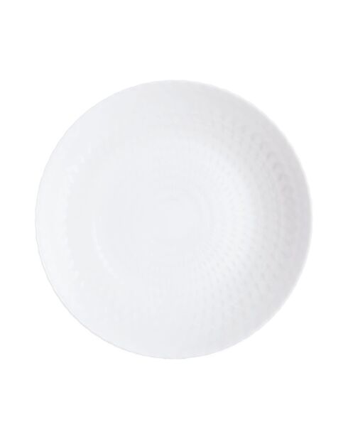 Lot de 6 assiettes creuses en verre Pampille blanc - D.20 cm