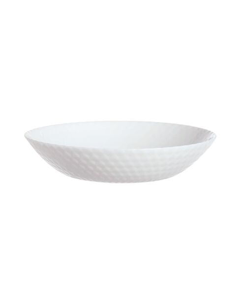 Lot de 6 assiettes creuses en verre Pampille blanc - D.20 cm