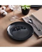 Lot de 6 assiettes à dessert en verre Cottage noir - D.19 cm