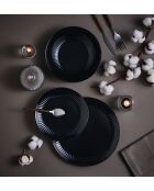 Lot de 6 assiettes à dessert en verre Cottage noir - D.19 cm