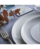 Lot de 6 assiettes à dessert en opale Cottage gris - D.19 cm