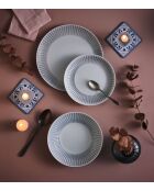Lot de 6 assiettes à dessert en opale Cottage gris - D.19 cm