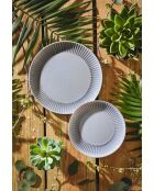 Lot de 6 assiettes à dessert en opale Cottage gris - D.19 cm