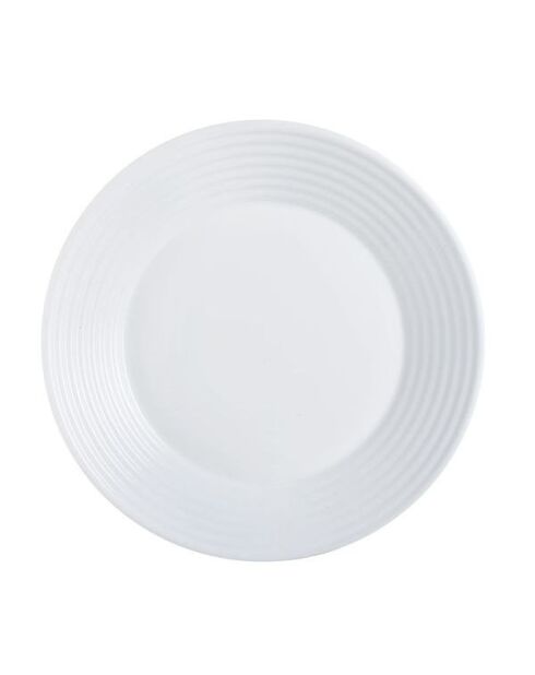 Lot de 6 assiettes creuses en opale Harena blanc - D.23 cm