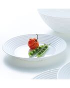 Lot de 6 assiettes creuses en opale Harena blanc - D.23 cm