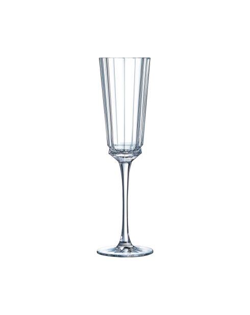 Lot de 4 flûtes à Champagne en verre Macassar ultra transparent - 17 cl