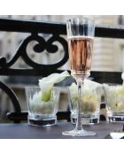 Lot de 4 flûtes à Champagne en verre Macassar ultra transparent - 17 cl