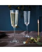 Lot de 4 flûtes à Champagne en verre Macassar ultra transparent - 17 cl
