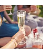 Lot de 4 flûtes à Champagne en verre Macassar ultra transparent - 17 cl
