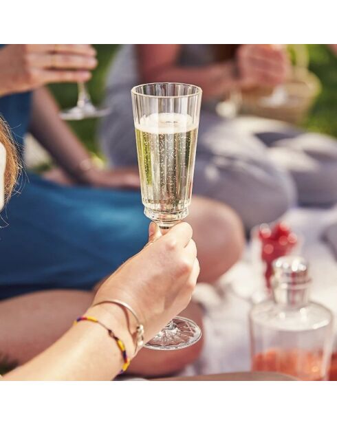 Lot de 4 flûtes à Champagne en verre Macassar ultra transparent - 17 cl