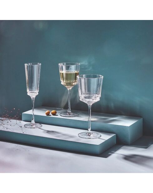 Lot de 4 flûtes à Champagne en verre Macassar ultra transparent - 17 cl