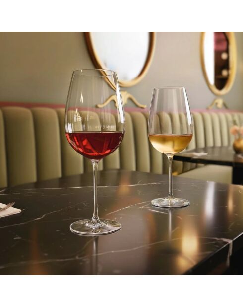 Lot de 6 verres à pied en cristallin Galea transparent - 47 cl