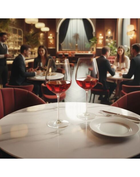 Lot de 6 verres à pied en cristallin Galea transparent - 65 cl