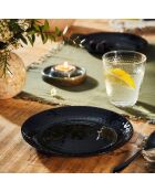 Lot de 6 assiettes à dessert en verre Pampille noir - D.19 cm