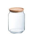 Pot de conservation avec couvercle Pure Jar Wood transparent - 2 L