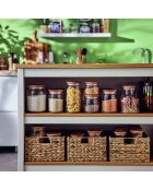 Pot de conservation avec couvercle Pure Jar Wood transparent - 2 L