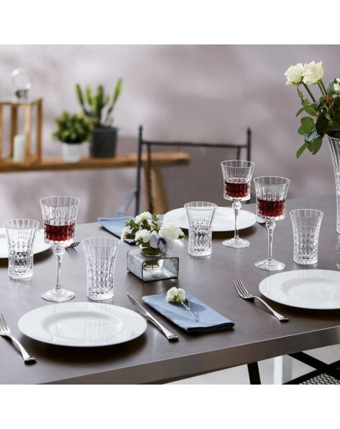 Ensemble de verres à pied Lady Diamond transparent - 18 pièces