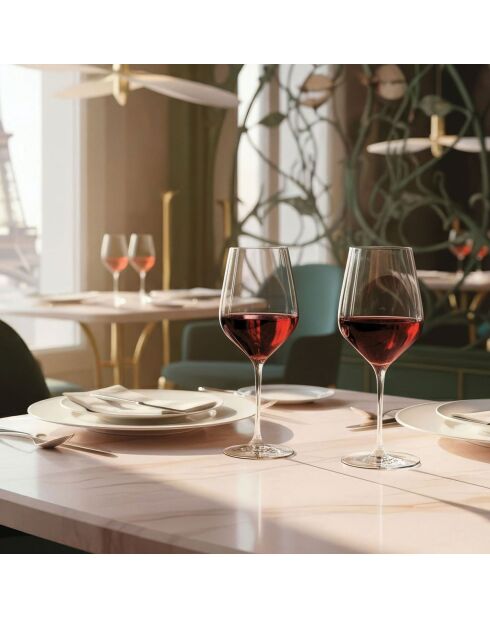 Lot de 6 verres à pied en cristallin Mylla transparent - 55 cl