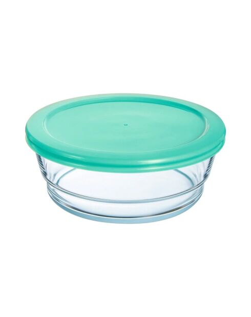 Boite de conservation avec couvercle en verre Eat & Joy bleue - 135 cl