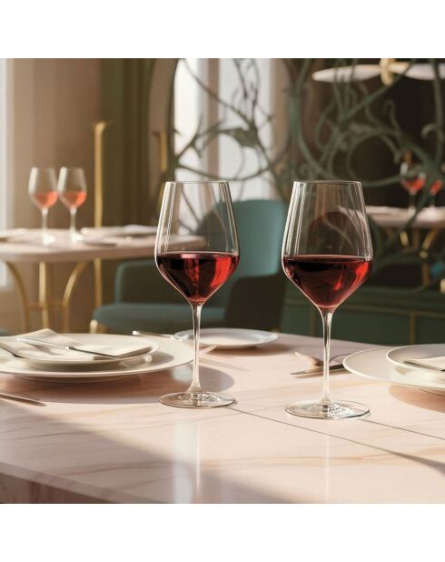 Lot de 6 verres à pied en cristallin Mylla transparent - 65 cl