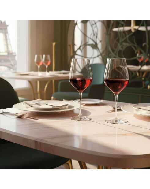 Lot de 6 verres à pied en cristallin Mylla transparent - 47 cl