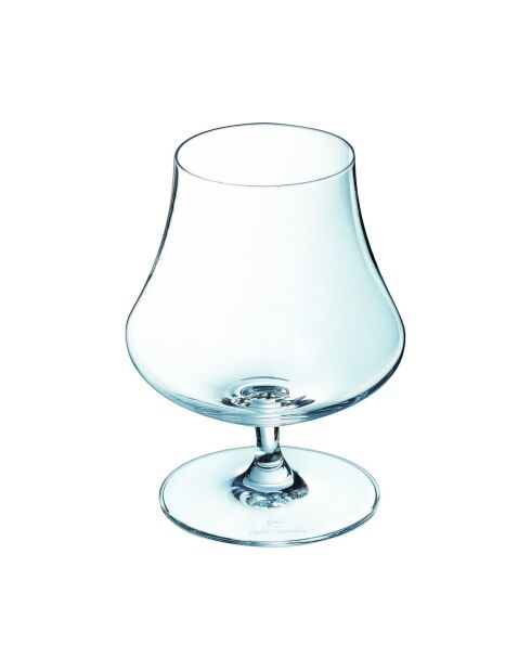 Set mit 6 transparenten Open-Up-Kristallgläsern für Whisky und Rum, 39 cl