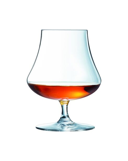 Set mit 6 transparenten Open-Up-Kristallgläsern für Whisky und Rum, 39 cl