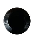 Lot de 6 assiettes à dessert en verre Harena noir - D.19 cm