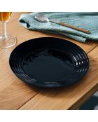 Lot de 6 assiettes à dessert en verre Harena noir - D.19 cm
