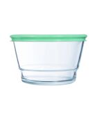Boite de conservation avec couvercle en verre Eat & Joy verte - 80 cl