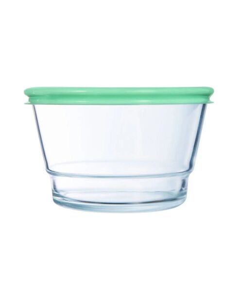 Boite de conservation avec couvercle en verre Eat & Joy verte - 80 cl
