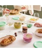Boite de conservation avec couvercle en verre Eat & Joy verte - 80 cl