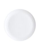 Lot de 6 assiettes plates Pampille en verre blanc - D.25 cm