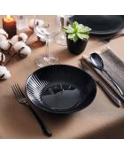 Lot de 6 assiettes creuses en verre Cottage noir - D.20 cm