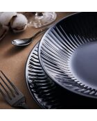 Lot de 6 assiettes creuses en verre Cottage noir - D.20 cm