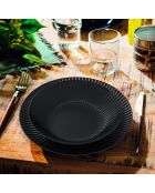 Lot de 6 assiettes creuses en verre Cottage noir - D.20 cm