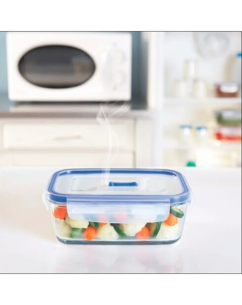 Boite hermétique carrée en verre Pure Box Active transparente - 122 cl