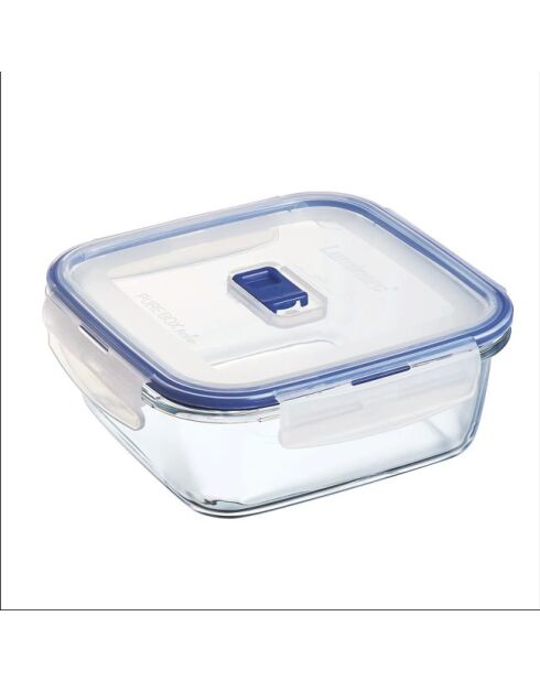 Boite hermétique carrée en verre Pure Box Active transparente - 122 cl
