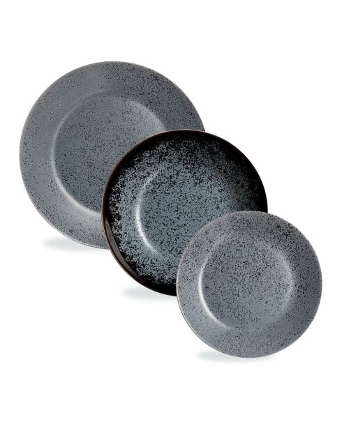 Service de table en verre Slate gris - 18 pièces