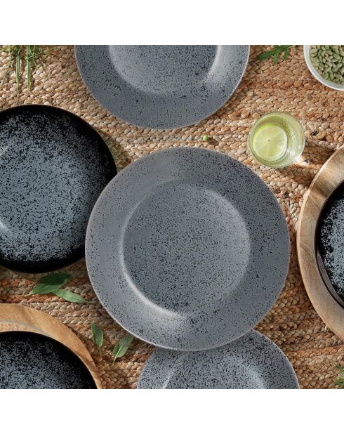 Service de table en verre Slate gris - 18 pièces