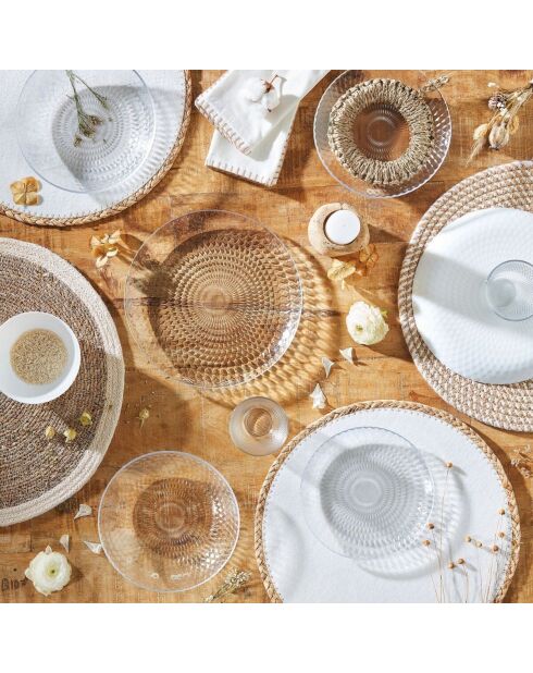 Lot de 6 coupelles en verre Pampille blanc - D.13 cm