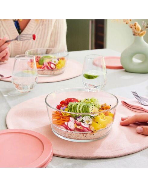 Boite de conservation avec couvercle en verre Eat & Joy orange - 110 cl