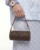 Pochette Papillon monogramme brun - 16 x 7 cm