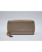 Portefeuille cuir grainé doré Bamboo zippy - 20 x 10 x 2,5 cm