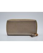 Portefeuille cuir grainé doré Bamboo zippy - 20 x 10 x 2,5 cm
